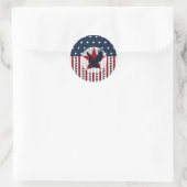 Patriottische sterren en Stripes Bald Eagle Americ Ronde Sticker (Tas)