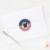 Patriottische sterren en Stripes Bald Eagle Americ Ronde Sticker (Envelop)