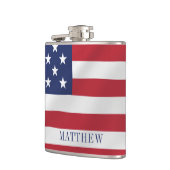 Patriottische sterren en Stripes Blue White USA-vl Heupfles (Links)