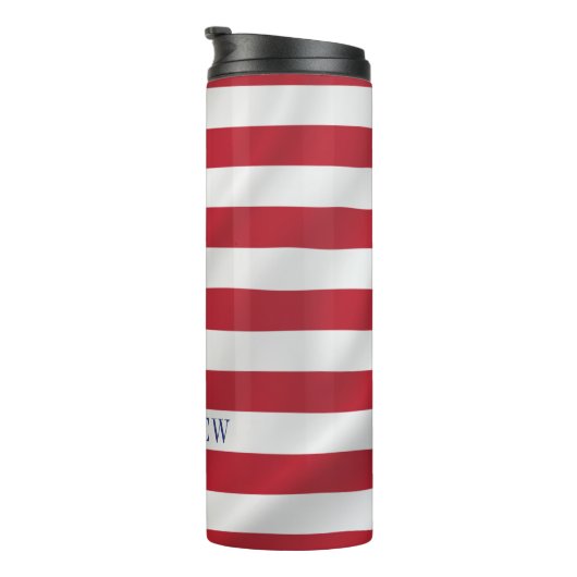 Patriottische sterren en Stripes Blue White USA-vl Thermosbeker (Geroteerd rechts)