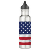 Patriottische sterren en Stripes Blue White USA-vl Waterfles (Links)