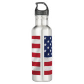 Patriottische sterren en Stripes Blue White USA-vl Waterfles (Achterkant)