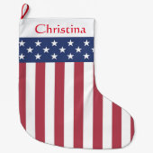 Patriottische sterren en stripes kerststaart grote kerstsok (Voorkant)