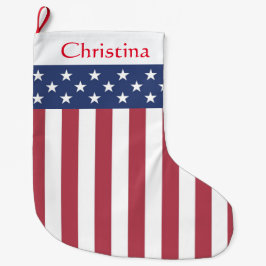 Patriottische sterren en stripes kerststaart grote kerstsok