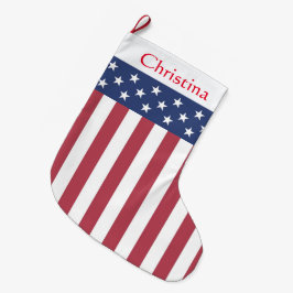 Patriottische sterren en stripes kerststaart grote kerstsok