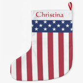 Patriottische sterren en stripes kerststaart grote kerstsok (Achterkant)