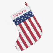 Patriottische sterren en stripes kerststaart grote kerstsok (Achterkant (Hangend))