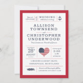 Patriottische sterren en Stripes Nautical Militair Aankondiging (Voorkant)