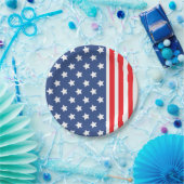 Patriottische sterren en Stripes Papieren Bordje (Feest)