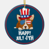 Patriottische sterren en Stripes Pet en glasbril C Keramisch Ornament (Voorkant)