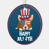 Patriottische sterren en Stripes Pet en glasbril C Keramisch Ornament (Links)