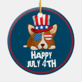 Patriottische sterren en Stripes Pet en glasbril C Keramisch Ornament (Achterkant)