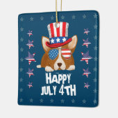 Patriottische sterren en Stripes Pet en glasbril C Keramisch Ornament (Links)