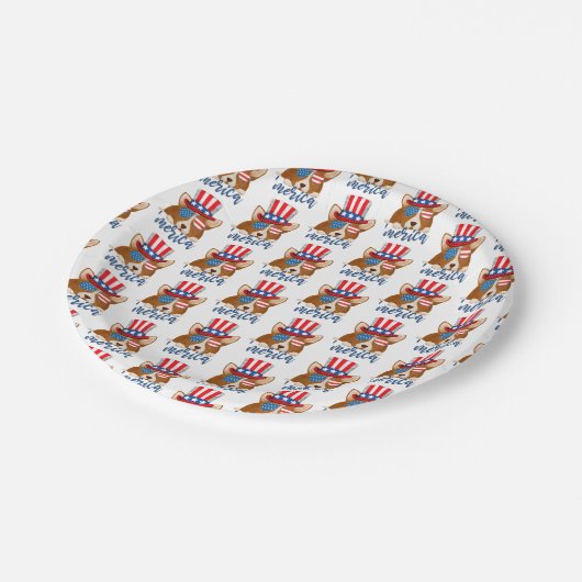 Patriottische sterren en Stripes Pet en glasbril C Papieren Bordje (Gekanteld)