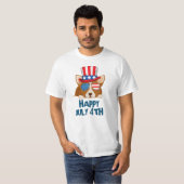 Patriottische sterren en Stripes Pet en glasbril C T-shirt (Voorkant volledig)