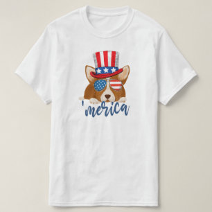 Patriottische sterren en Stripes Pet en glasbril C T-shirt