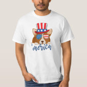 Patriottische sterren en Stripes Pet en glasbril C T-shirt (Voorkant)