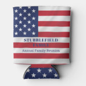 Patriottische sterren en Stripes Red Blue White-fa Blikjeskoeler (Voorkant)