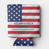 Patriottische sterren en Stripes Red Blue White-fa Blikjeskoeler (Achterkant)