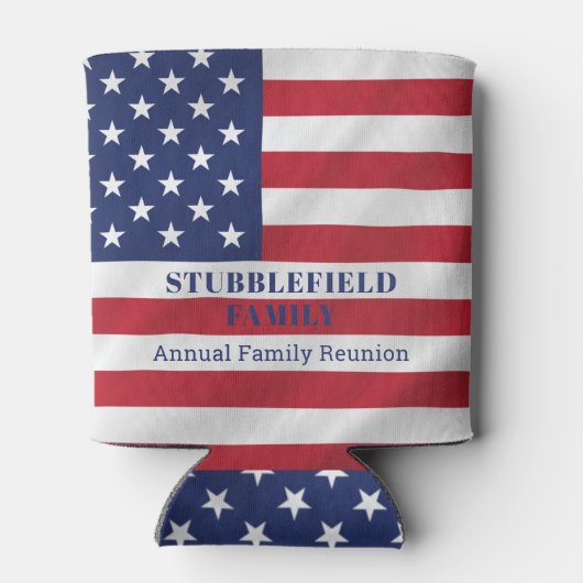 Patriottische sterren en Stripes Red Blue White-fa Blikjeskoeler (Achterkant)