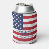 Patriottische sterren en Stripes Red Blue White-fa Blikjeskoeler (Blikje Achterkant)