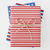 Patriottische sterren en Stripes Red en Blue 4 jul Inpakpapier Vel (In situ)