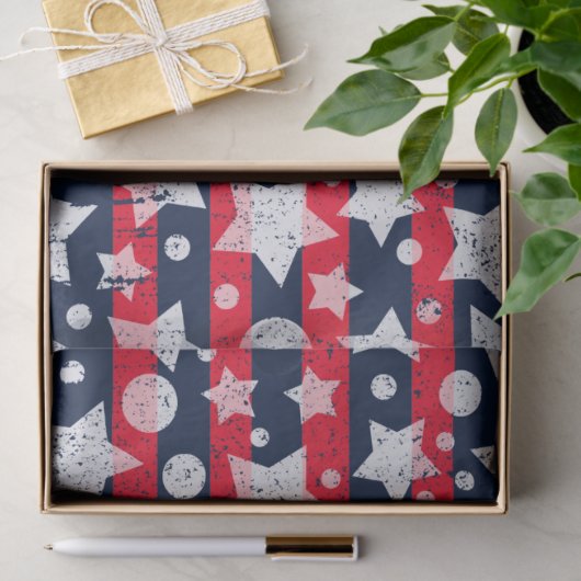 Patriottische sterren en Stripes Tissuepapier (Geschenk)