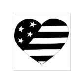 Patriottische sterren en Stripes USA Flag Heart Am Rubberstempel (Afrduk)