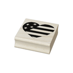 Patriottische sterren en Stripes USA Flag Heart Am Rubberstempel