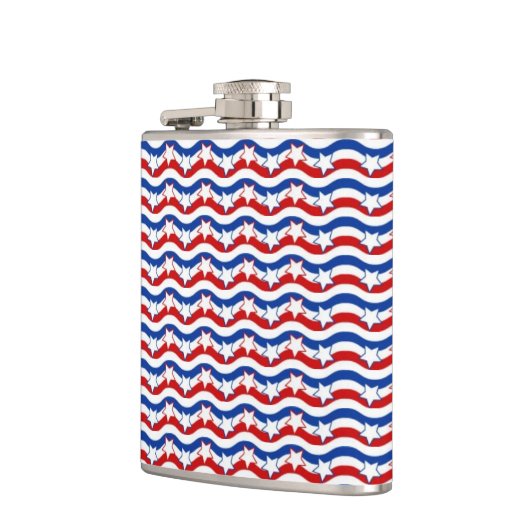 Patriottische Sterren en Strips 6 oz of 8 oz Flask Heupfles (Links)