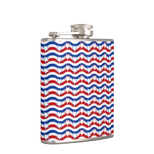 Patriottische Sterren en Strips 6 oz of 8 oz Flask Heupfles (Rechts)