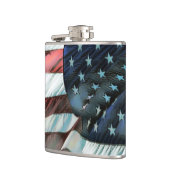 Patriottische Sterren en Strips 6 oz of 8 oz Flask Heupfles (Links)