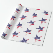 Patriottische sterren en strips Modern Red White B Cadeaupapier (Uitgerold)