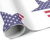 Patriottische sterren en strips Modern Red White B Cadeaupapier (Rol Hoek)