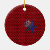 Patriottische sterren Foto Lijst Rond Ornament (Achterkant)