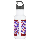Patriottische sterren gerecycled aluminium waterfles (Achterkant)