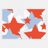 Patriottische sterren gestript Dusty Blue Red Whit Inpakpapier Vel (Voorkant)