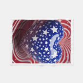 Patriottische Sterren Hart Dekbed Fleece Deken (Voorkant (Horizontaal))