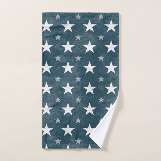Patriottische sterren in blauw en wit handdoek (Handdoek)