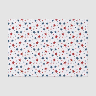 Patriottische sterren in rood wit en blauw patroon tissuepapier