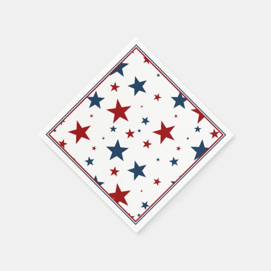 Patriottische sterren in rood wit en blauw servet (Hoek)