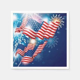 Patriottische Sterren Juli 4 Papieren servetten
