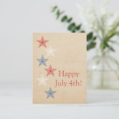 Patriottische sterren Juli 4e Briefkaart (Staand voorkant)