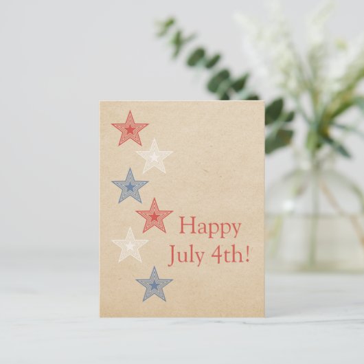 Patriottische sterren Juli 4e Briefkaart (Staand voorkant)