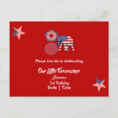 Patriottische Sterren Kleine Firecracker Verjaarda Briefkaart (Voorkant)