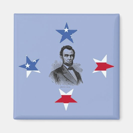 Patriottische sterren Lincoln Magnet (Voorkant)