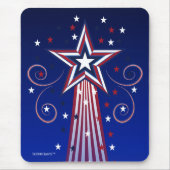 Patriottische sterren mousepad muismat (Voorkant)