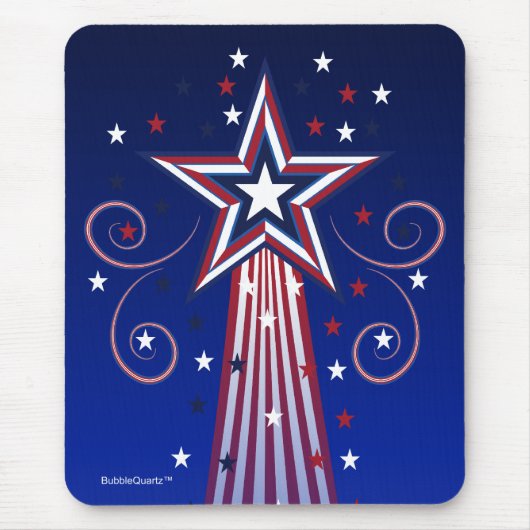 Patriottische sterren mousepad muismat (Voorkant)