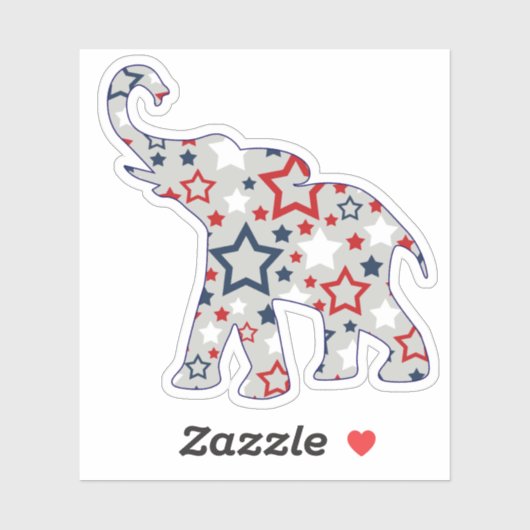 Patriottische sterren Olifant Contour Sticker (Vel)