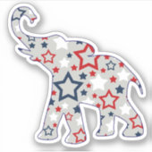 Patriottische sterren Olifant Contour Sticker (Voorkant)